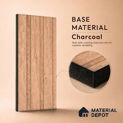 Wooden Look PN 06848 9.2 ft x 4.9 inch Charcoal Panel - 12 mm | Suitable for Living Room, Bedroom & TV Cabinet | Width is Subjected to 5% Variation