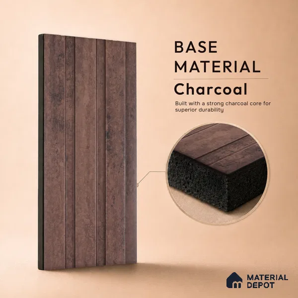 Wooden Look PN 06849 9.2 ft x 4.9 inch Charcoal Panel - 12 mm | Suitable for Living Room, Bedroom & TV Cabinet | Width is Subjected to 5% Variation