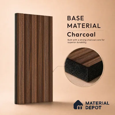 Wooden Look PN 06869 9.2 ft x 6.1 inch Charcoal Panel - 16 mm | Suitable for Living Room, Bedroom & TV Cabinet | Width is Subjected to 5% Variation