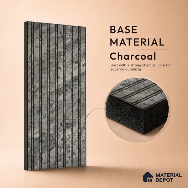 Steel Grey Marble Look PN 06905 8 ft x 6 inch Charcoal Panel - 6 mm | Suitable for Living Room, Bedroom & TV Cabinet | Width is Subjected to 5% Variation