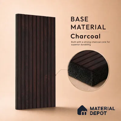 Wooden Look PN 06914 8 ft x 6 inch Charcoal Panel - 6 mm | Suitable for Living Room, Bedroom & TV Cabinet | Width is Subjected to 5% Variation