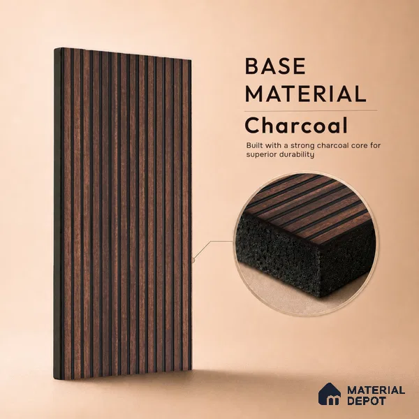 Wooden Look PN 06924 8 ft x 6 inch Charcoal Panel - 6 mm | Suitable for Living Room, Bedroom & TV Cabinet | Width is Subjected to 5% Variation