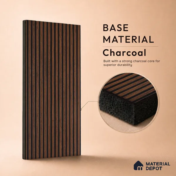 Wooden Look PN 06929 8 ft x 6 inch Charcoal Panel - 6 mm | Suitable for Living Room, Bedroom & TV Cabinet | Width is Subjected to 5% Variation