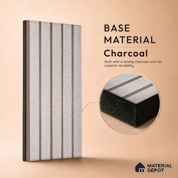 Light Grey Fabric Look PN 06936 8 ft x 6 inch Charcoal Panel - 6 mm | Suitable for Living Room, Bedroom & TV Cabinet | Width is Subjected to 5% Variation