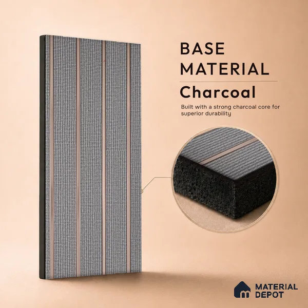 Steel Grey Fabric Look PN 06938 8 ft x 6 inch Charcoal Panel - 6 mm | Suitable for Living Room, Bedroom & TV Cabinet | Width is Subjected to 5% Variation