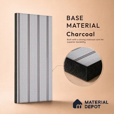 Light Grey Fabric Look PN 06939 8 ft x 6 inch Charcoal Panel - 6 mm | Suitable for Living Room, Bedroom & TV Cabinet | Width is Subjected to 5% Variation