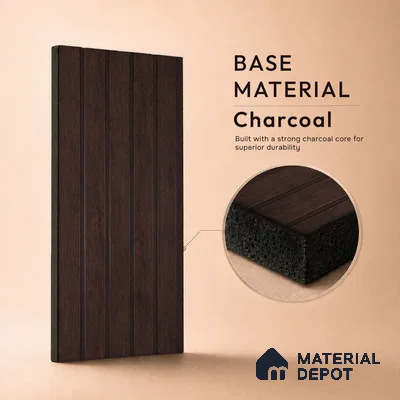 Wooden Look PN 06946 8 ft x 6 inch Charcoal Panel - 6 mm | Suitable for Living Room, Bedroom & TV Cabinet | Width is Subjected to 5% Variation