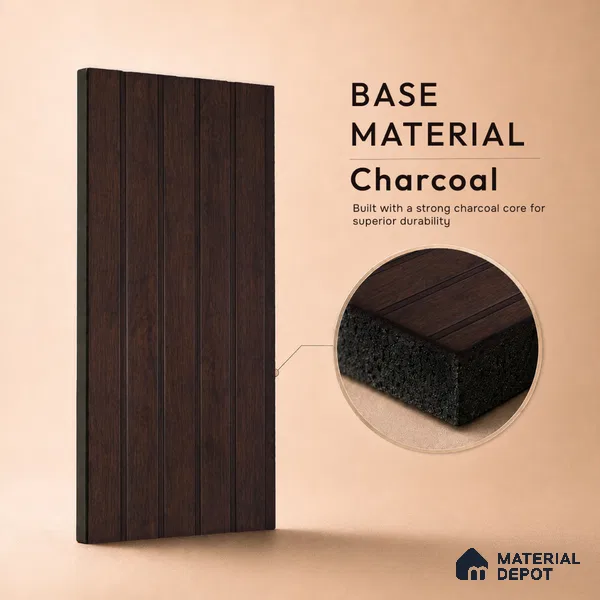 Wooden Look PN 06946 8 ft x 6 inch Charcoal Panel - 6 mm | Suitable for Living Room, Bedroom & TV Cabinet | Width is Subjected to 5% Variation