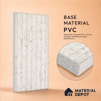 Dove Grey Marble Look PN 06968 8 ft x 10 inch PVC Panel - 10 mm | Suitable for Living Room, Bedroom & Office | Width is Subjected to 5% Variation