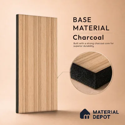 Wooden Look PN 07054 9.5 ft x 4.9 inch Charcoal Panel - 8 mm | Suitable for Feature Wall, TV Unit & Living Room | Width is Subjected to 5% Variation