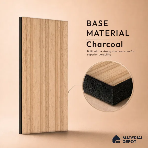 Wooden Look PN 07054 9.5 ft x 4.9 inch Charcoal Panel - 8 mm | Suitable for Feature Wall, TV Unit & Living Room | Width is Subjected to 5% Variation