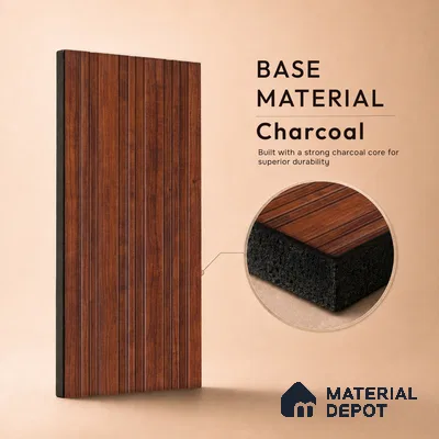 Wooden Look PN 07055 9.5 ft x 4.9 inch Charcoal Panel - 8 mm | Suitable for Feature Wall, TV Unit & Living Room | Width is Subjected to 5% Variation