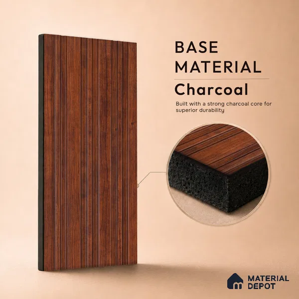 Wooden Look PN 07055 9.5 ft x 4.9 inch Charcoal Panel - 8 mm | Suitable for Feature Wall, TV Unit & Living Room | Width is Subjected to 5% Variation