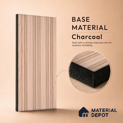 Wooden Look PN 07056 9.5 ft x 4.9 inch Charcoal Panel - 8 mm | Suitable for Feature Wall, TV Unit & Living Room | Width is Subjected to 5% Variation