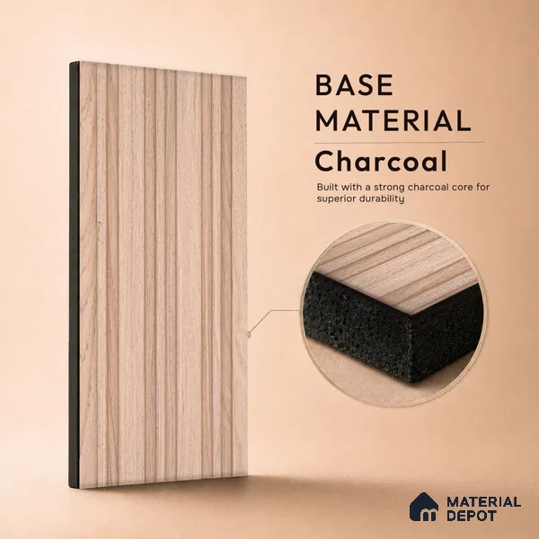 Wooden Look PN 07056 9.5 ft x 4.9 inch Charcoal Panel - 8 mm | Suitable for Feature Wall, TV Unit & Living Room | Width is Subjected to 5% Variation