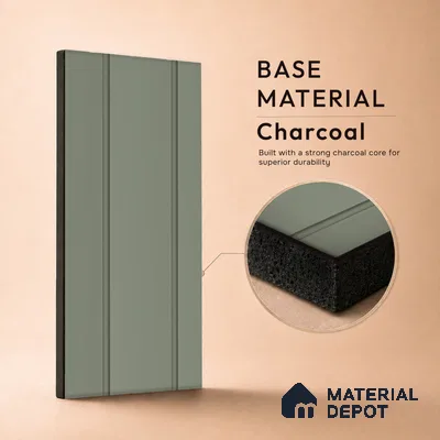 Smoke Grey Plain Colour Look PN 07068 9.5 ft x 9.8 inch Charcoal Panel - 10 mm | Suitable for Feature Wall, TV Unit & Living Room | Width is Subjected to 5% Variation
