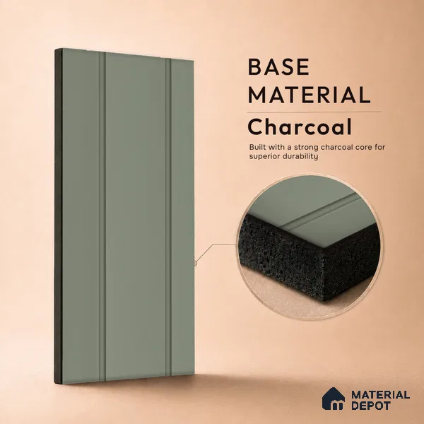Smoke Grey Plain Colour Look PN 07068 9.5 ft x 9.8 inch Charcoal Panel - 10 mm | Suitable for Feature Wall, TV Unit & Living Room | Width is Subjected to 5% Variation