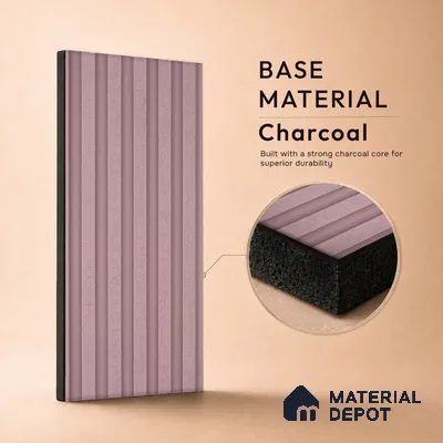 Dusty Pink Patterned Look PN 07070 9.5 ft x 4.9 inch Charcoal Panel - 10 mm | Suitable for Feature Wall, TV Unit & Living Room | Width is Subjected to 5% Variation