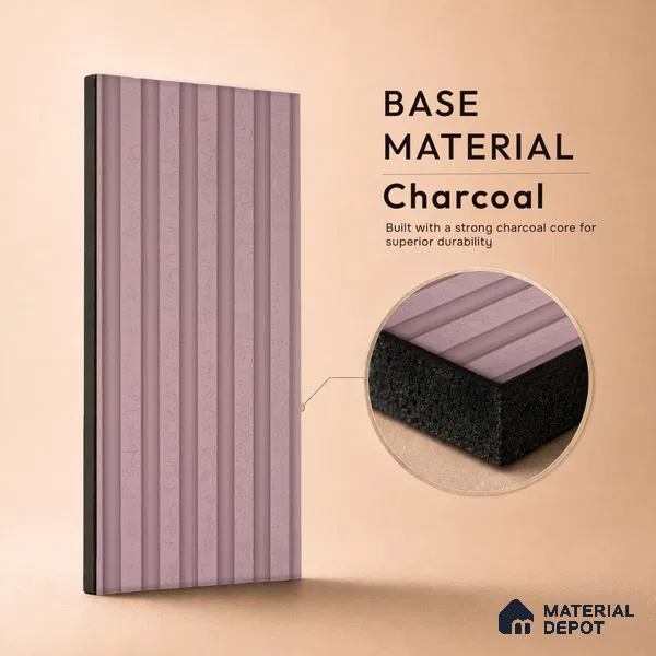 Dusty Pink Patterned Look PN 07070 9.5 ft x 4.9 inch Charcoal Panel - 10 mm | Suitable for Feature Wall, TV Unit & Living Room | Width is Subjected to 5% Variation