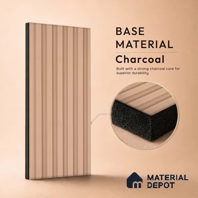 Oak Brown Patterned Look PN 07076 9.5 ft x 4.9 inch Charcoal Panel - 10 mm | Suitable for Feature Wall, TV Unit & Living Room | Width is Subjected to 5% Variation