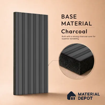 Graphite Grey Plain Colour Look PN 07077 9.5 ft x 4.9 inch Charcoal Panel - 10 mm | Suitable for Feature Wall, TV Unit & Living Room | Width is Subjected to 5% Variation