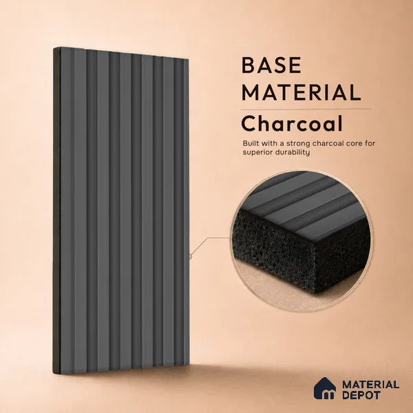 Graphite Grey Plain Colour Look PN 07077 9.5 ft x 4.9 inch Charcoal Panel - 10 mm | Suitable for Feature Wall, TV Unit & Living Room | Width is Subjected to 5% Variation