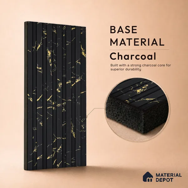 Graphite Black Marble Look PN 07087 10 ft x 4.9 inch Charcoal Panel - 6 mm | Suitable for Feature Wall, TV Unit & Living Room | Width is Subjected to 5% Variation