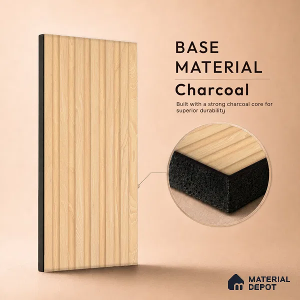 Wooden Look PN 07097 10 ft x 4.9 inch Charcoal Panel - 6 mm | Suitable for Feature Wall, TV Unit & Living Room | Width is Subjected to 5% Variation