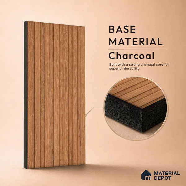 Wooden Look PN 07098 10 ft x 4.9 inch Charcoal Panel - 6 mm | Suitable for Feature Wall, TV Unit & Living Room | Width is Subjected to 5% Variation