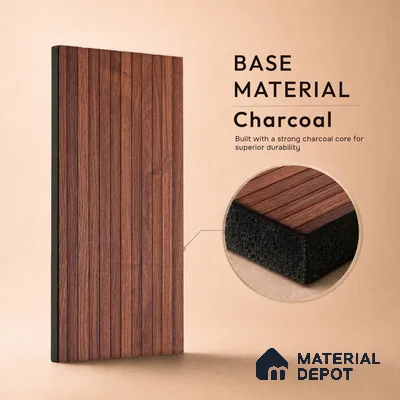 Wooden Look PN 07172 9.5 ft x 4.7 inch Charcoal Panel - 11 mm | Suitable for Feature Wall, TV Unit & Living Room | Width is Subjected to 5% Variation
