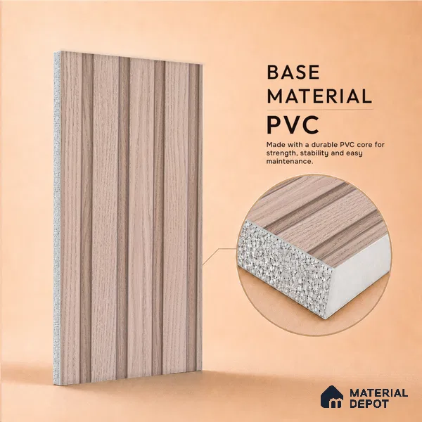 Wooden Look PN 07378 8 ft x 9.6 inch PVC Panel - 10 mm | Suitable for Living Room, Bedroom & Office | Width is Subjected to 5% Variation