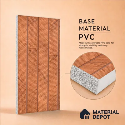 Copper Orange Marble Look PN 07379 8 ft x 9.6 inch PVC Panel - 10 mm | Suitable for Living Room, Bedroom & Office | Width is Subjected to 5% Variation