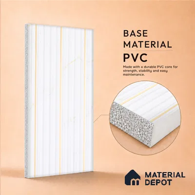Frosty White Marble Look PN 07386 8 ft x 9.6 inch PVC Panel - 10 mm | Suitable for Living Room, Bedroom & Office | Width is Subjected to 5% Variation