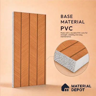 Wooden Look PN 07398 8 ft x 9.6 inch PVC Panel - 10 mm | Suitable for Living Room, Bedroom & Office | Width is Subjected to 5% Variation