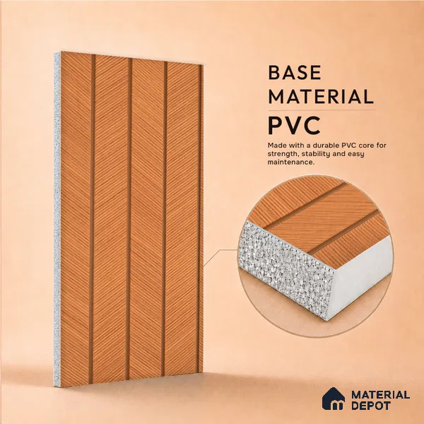 Wooden Look PN 07398 8 ft x 9.6 inch PVC Panel - 10 mm | Suitable for Living Room, Bedroom & Office | Width is Subjected to 5% Variation