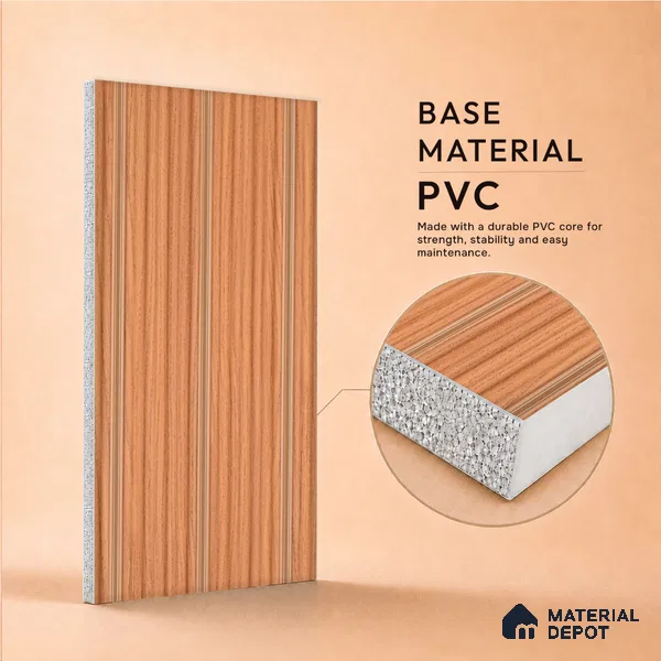 Wooden Look PN 07399 8 ft x 9.6 inch PVC Panel - 10 mm | Suitable for Living Room, Bedroom & Office | Width is Subjected to 5% Variation