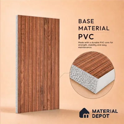 Wooden Look PN 07406 8 ft x 12 inch PVC Panel - 10 mm | Suitable for Living Room, Bedroom & Office | Width is Subjected to 5% Variation