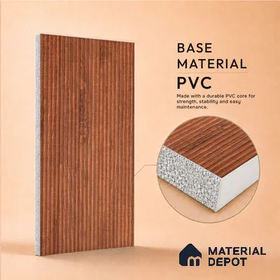 Wooden Look PN 07407 8 ft x 12 inch PVC Panel - 10 mm | Suitable for Living Room, Bedroom & Office | Width is Subjected to 5% Variation