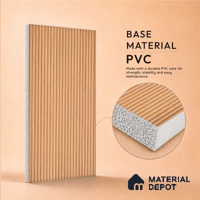 Wooden Look PN 07411 8 ft x 12 inch PVC Panel - 10 mm | Suitable for Living Room, Bedroom & Office | Width is Subjected to 5% Variation