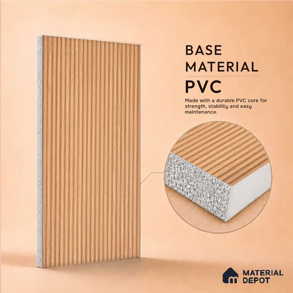 Wooden Look PN 07411 8 ft x 12 inch PVC Panel - 10 mm | Suitable for Living Room, Bedroom & Office | Width is Subjected to 5% Variation