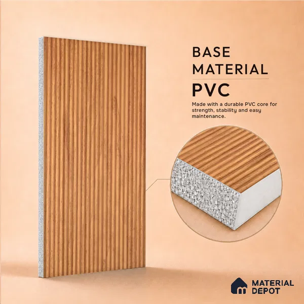 Wooden Look PN 07412 8 ft x 12 inch PVC Panel - 10 mm | Suitable for Living Room, Bedroom & Office | Width is Subjected to 5% Variation