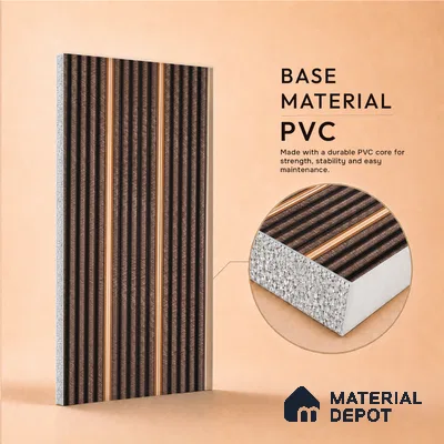 Cappucino Brown Patterned Look PN 07446 8 ft x 4.8 inch PVC Panel - 10 mm | Suitable for Living Room, Bedroom & Office | Width is Subjected to 5% Variation