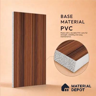 Wooden Look PN 07457 8 ft x 4.8 inch PVC Panel - 10 mm | Suitable for Living Room, Bedroom & Office | Width is Subjected to 5% Variation