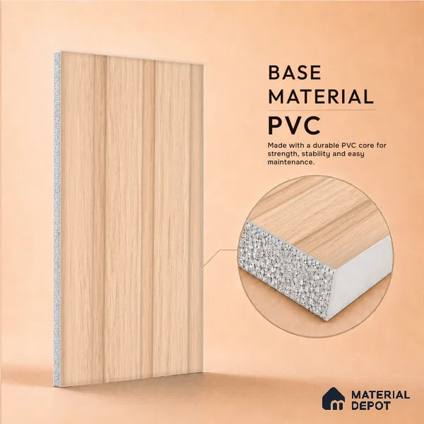 Wooden Look PN 07458 8 ft x 4.8 inch PVC Panel - 10 mm | Suitable for Living Room, Bedroom & Office | Width is Subjected to 5% Variation
