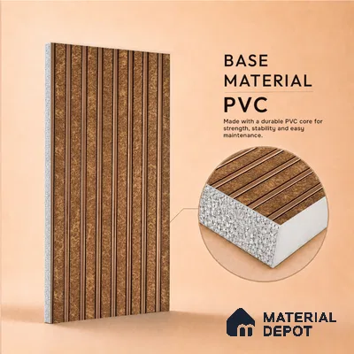 Mud Brown Stone Look PN 07470 8 ft x 4.8 inch PVC Panel - 10 mm | Suitable for Living Room, Bedroom & Office | Width is Subjected to 5% Variation