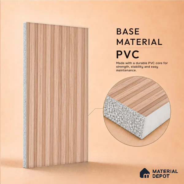 Wooden Look PN 07473 8 ft x 4.8 inch PVC Panel - 10 mm | Suitable for Living Room, Bedroom & Office | Width is Subjected to 5% Variation