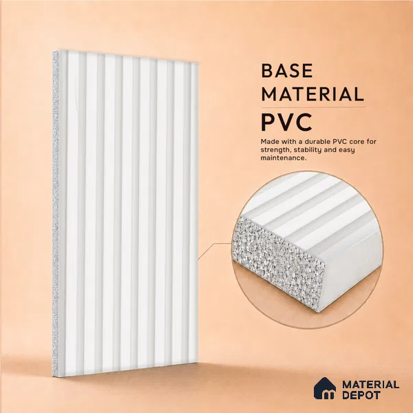 Ivory Beige Plain Colour Look PN 07478 8 ft x 4.8 inch PVC Panel - 10 mm | Suitable for Living Room, Bedroom & Office | Width is Subjected to 5% Variation