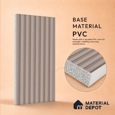 Cloud Grey Plain Colour Look PN 07481 8 ft x 4.8 inch PVC Panel - 10 mm | Suitable for Living Room, Bedroom & Office | Width is Subjected to 5% Variation