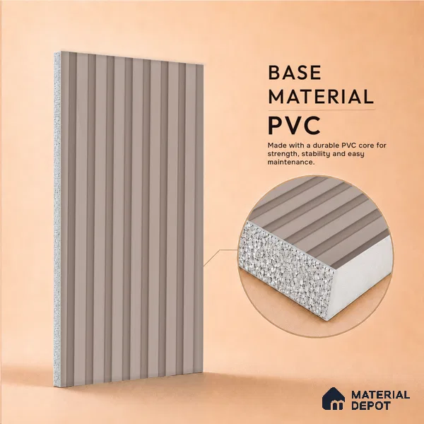 Cloud Grey Plain Colour Look PN 07481 8 ft x 4.8 inch PVC Panel - 10 mm | Suitable for Living Room, Bedroom & Office | Width is Subjected to 5% Variation