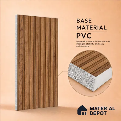 Wooden Look PN 07487 8 ft x 4.8 inch PVC Panel - 10 mm | Suitable for Living Room, Bedroom & Office | Width is Subjected to 5% Variation